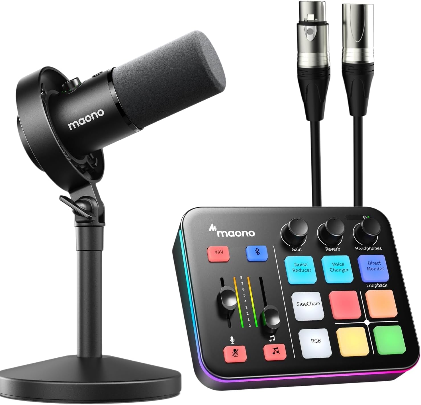 MAONO USB XLR Dynamic Microphone for Podcast: PC Computer Gaming Mic with 192kHz/24bit for Studio Recording Streaming Content Creation (PD300XT+G1 NEO+XLR-180)