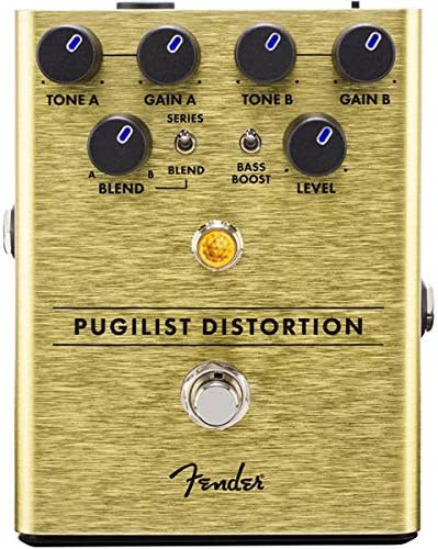 Fender Pugilist Distortion Pedal Bundle with Power Supply, Fender Instrument Cable, and 24 Picks