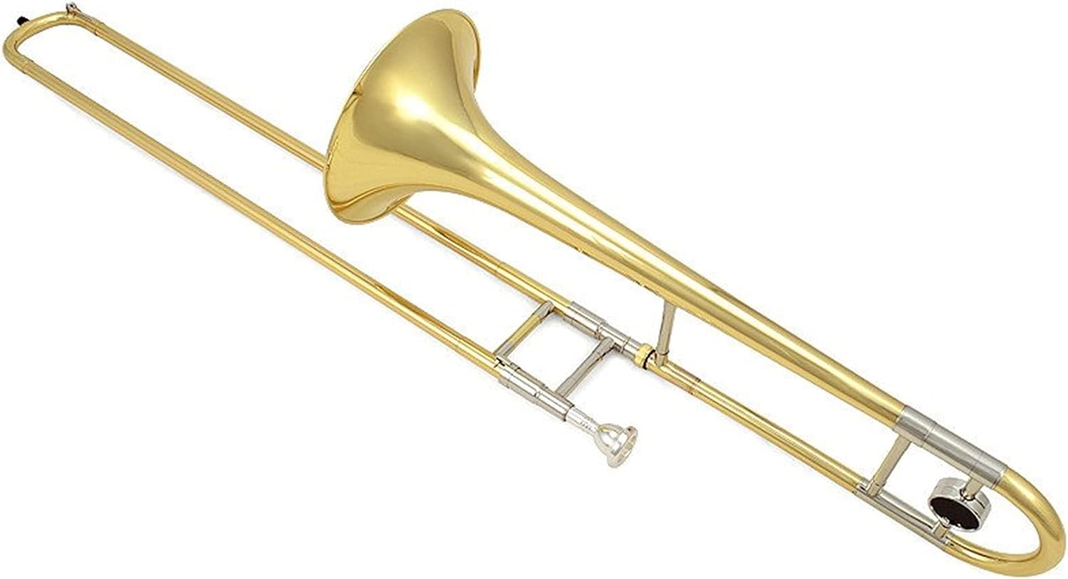 Student Trombone Bb Tenor Trombone Student Tenor Trombone Silver and Gold Plated Trombone Kit (Color : Silver)