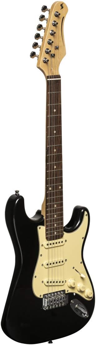 Stagg 6 String Solid-Body Electric Guitar, Right, Black, 3/4 (SES-30 BK