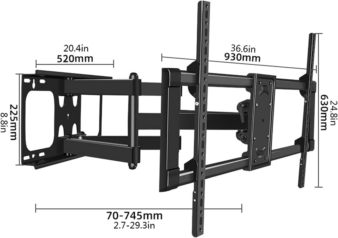 TV Mount Bracket Full Motion TV Wall Mount Bracket Universal Articulating Arms Swivels Tilts Extension Rotation TV Mount for Most 50