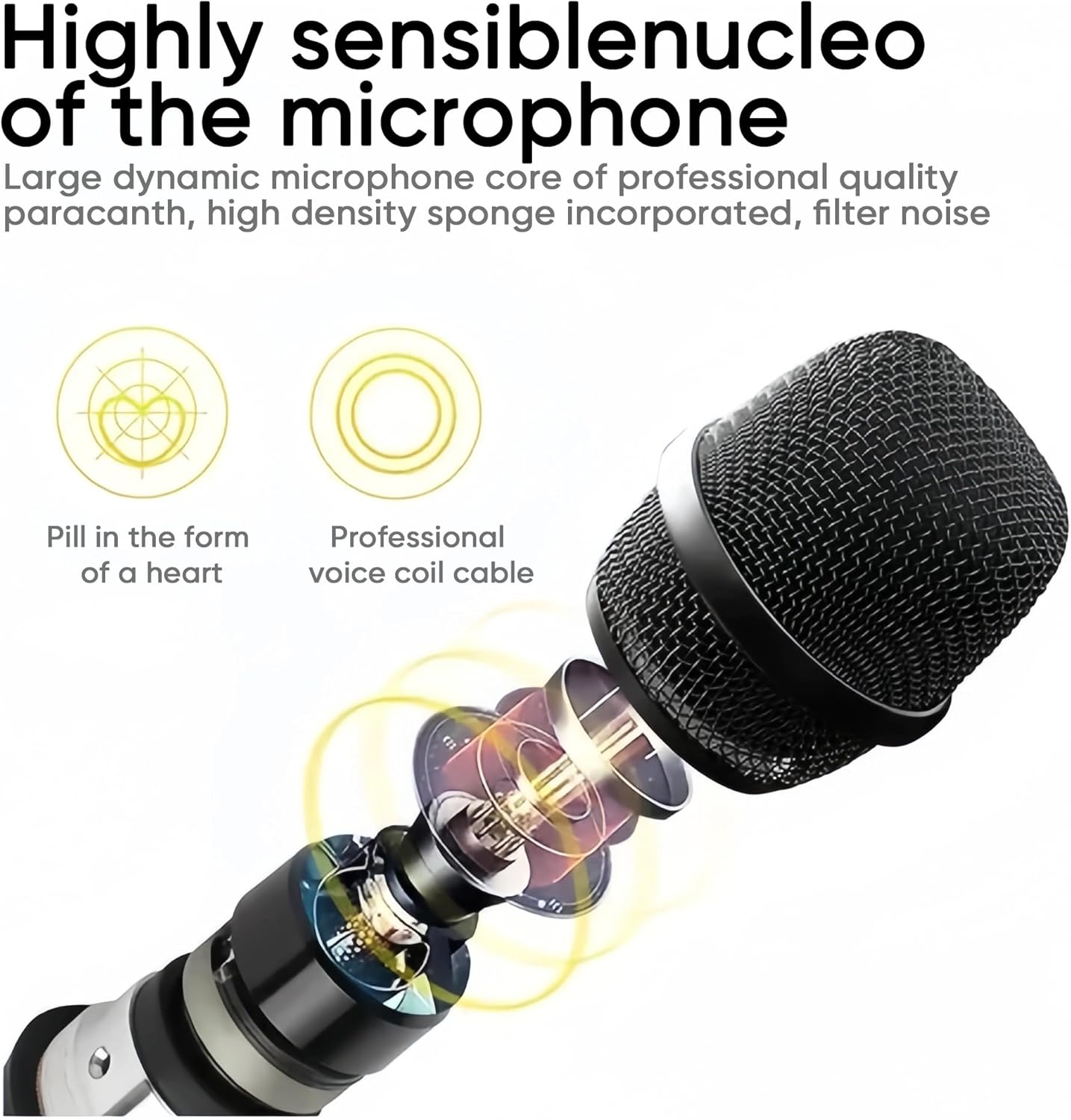 W IN-MIX Wireless Microphone System with Cordless Handheld Lavaliere Headset Mics, Metal Receiver, Ideal for Karaoke Church Party (with 1 Handheld & 1 Bodypack)