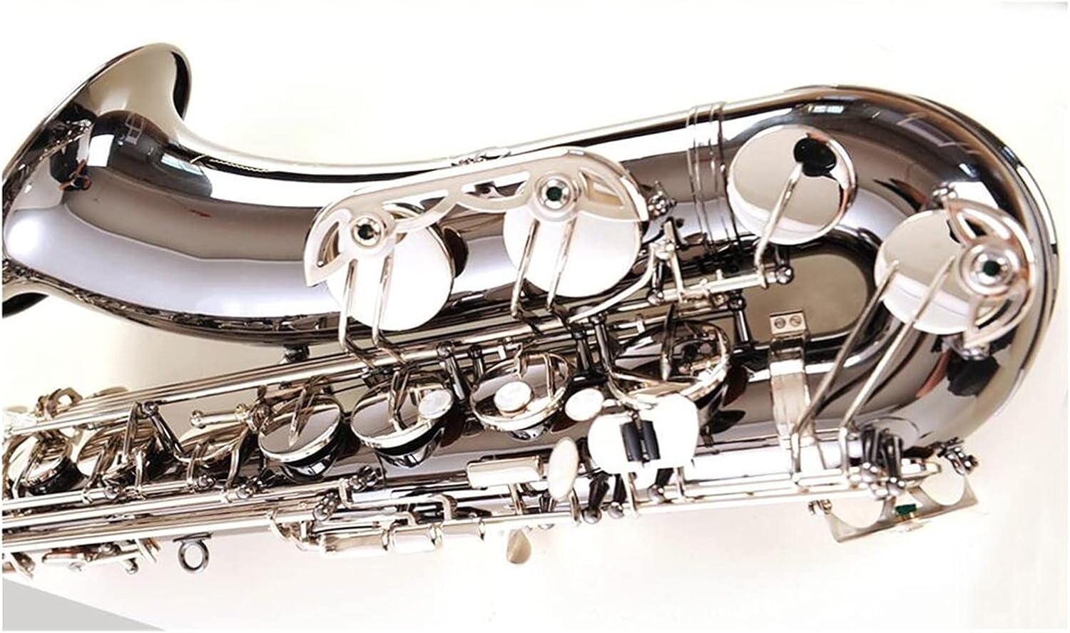 Sax Beginners Kit Bb Tenor Black Nickel Saxophone Instrument B Flat Sax with Case Mouthpiece Accessories Wind Instrument (Color : Black Nickel)