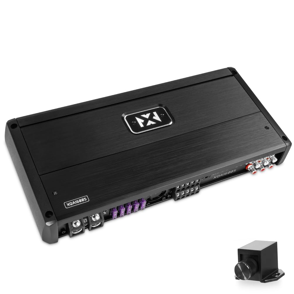 NVX XQA16005 1600W RMS XQ-Series SQ Hi-Res Class D 5-Channel Amplifier with X-Boost and Wired Bass Remote