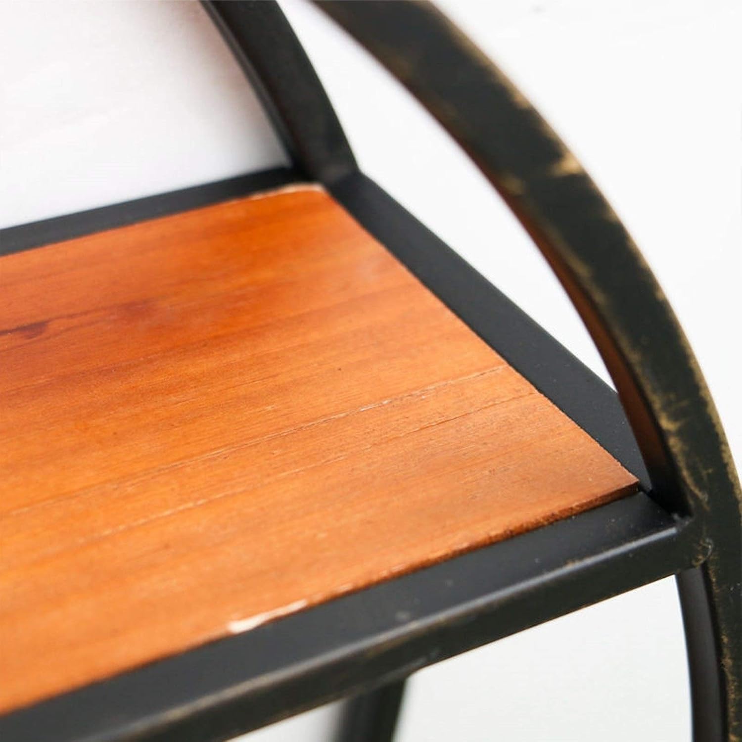 Wall Shelves Wall Shelves80CM Round Wooden Shelves Mounted Shelf, Modern Rustic Wall Rack, Metal Wall Mount for Bedroom, Bathroom, Living Room, Kitchen, Study, Laundry Room Floatin