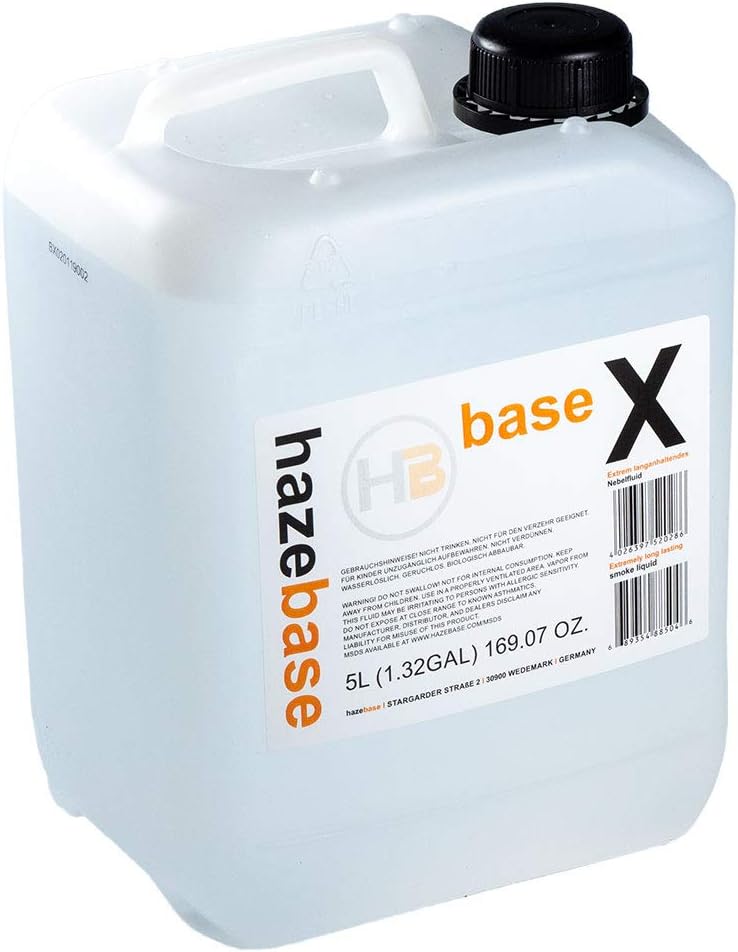 Base Fog Juice Machine Fluid HazeBase Formula: BaseX Fluid, Extreme Long Lasting Smoke, 5 Liter