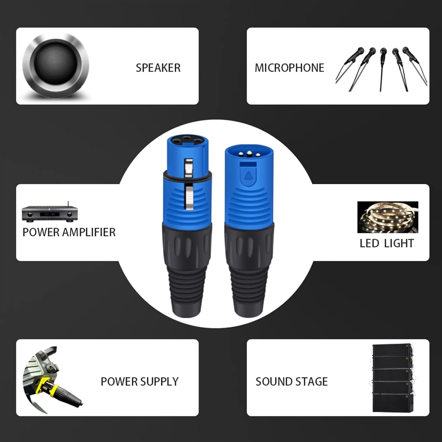 AOKLEY 3PIN X L R Wire Connector Male Female Plug Plastic Shell Microphone Speaker XLR Jack 20Pcs (Color : 10xM 10xF-Red)