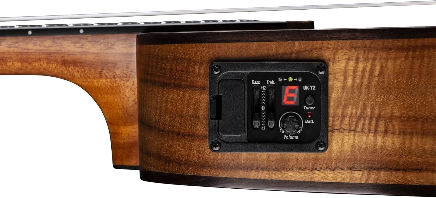 Luna High Tide Koa Concert Acoustic/Electric Ukulele with Preamp, Satin Natural