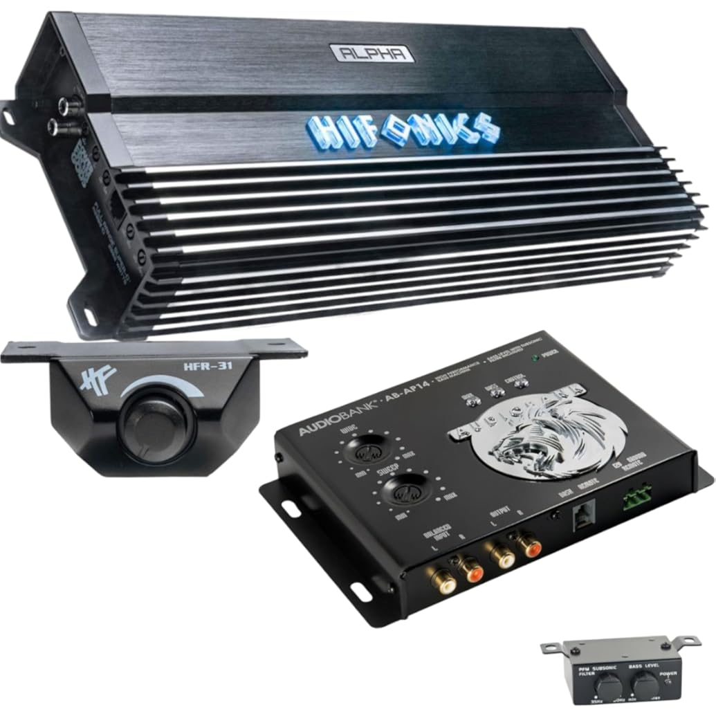 Hifonics Alpha A2000.1D 2000W Super D-Class Monoblock Compact Car Amplifier with Bass Knob and AP14, Ultra-Fi MOSFET for Subwoofer Performance