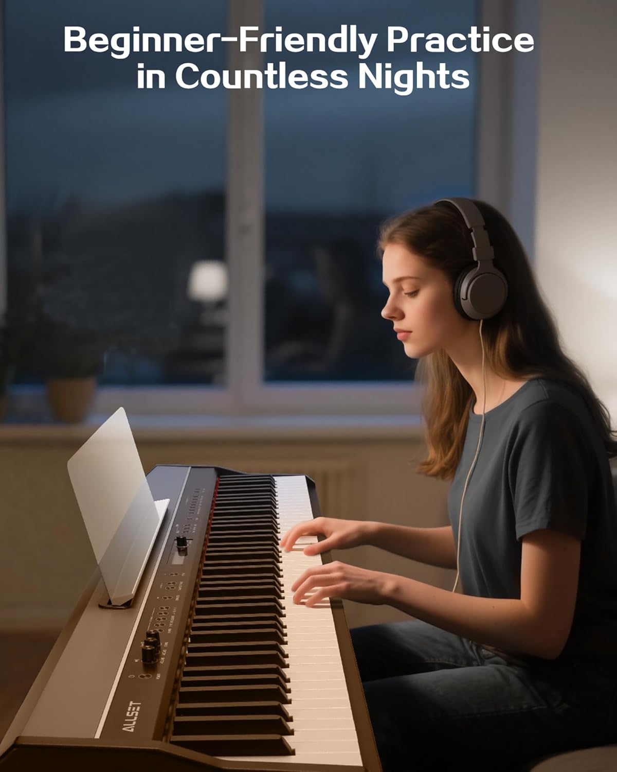 Full Size 88 Key Weighted Digital Piano, Hammer Action Electric Keyboard with 3 Pedals Dual Speakers, Portable Home Piano with Bluetooth for Beginners and Experienced Players