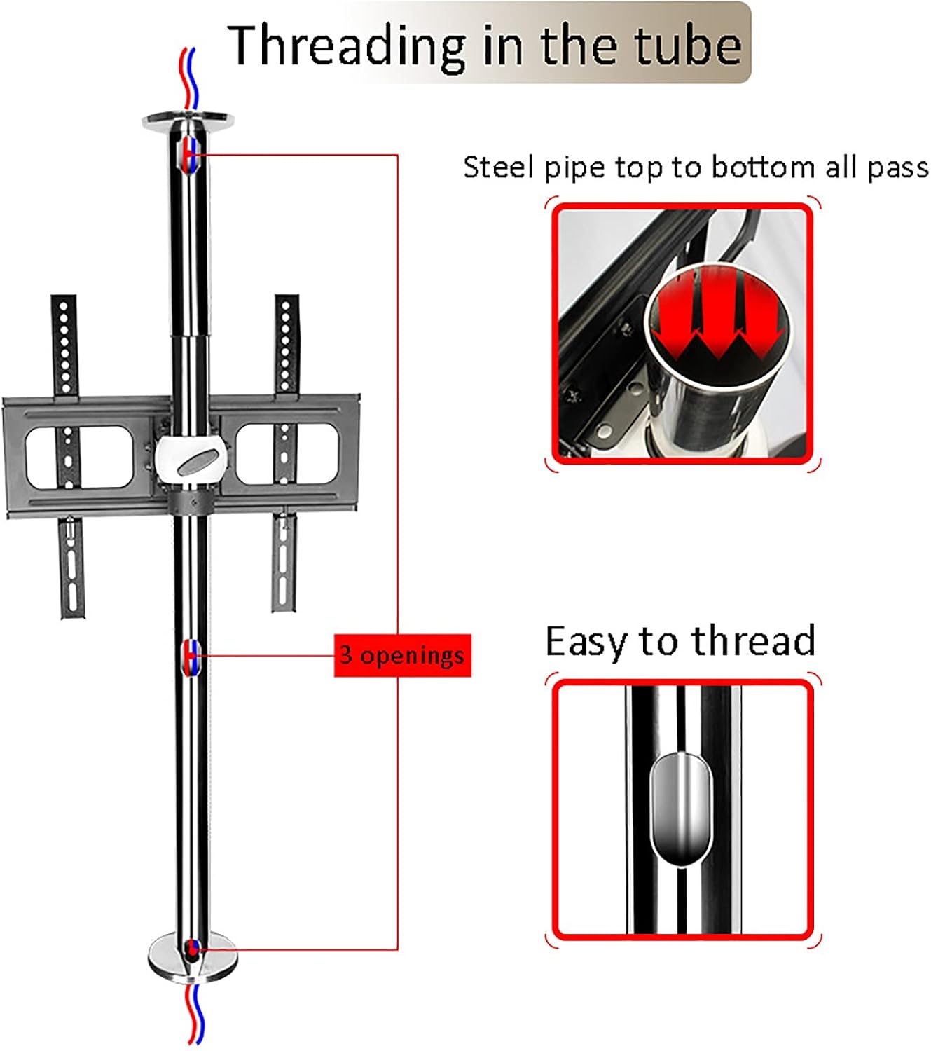 tv Wall Mount Full Motion 360° Rotation TV Stand, Fits 32-55 Inches TV Bracket, with Loading 99 Lbs, Max 400x400mm