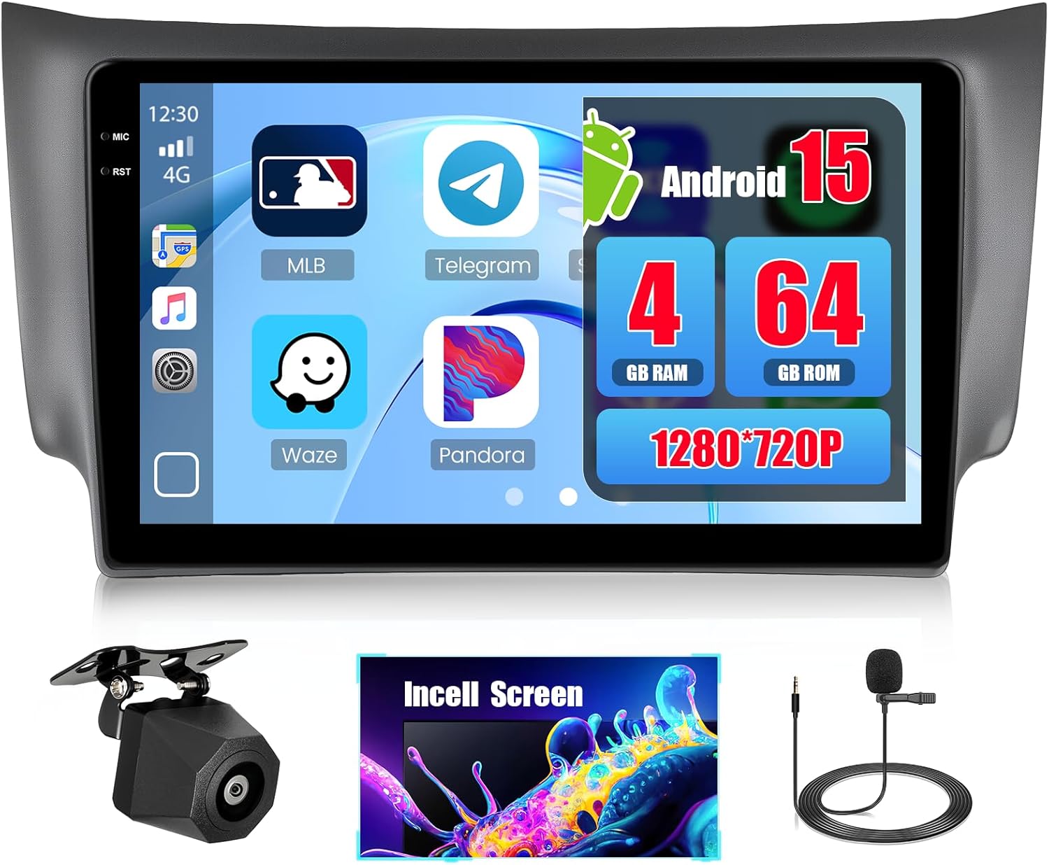 4+64GB Android 15 Car Radio for Nissan Sylphy/Sentra 2016 with Wireless Carplay Android Auto, Realdio 10.1