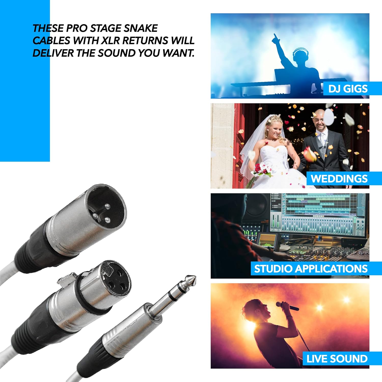 Seismic Audio - SALS-16x8x100 - 16 Channel 100' Pro Stage XLR Snake Cable (XLR & 1/4