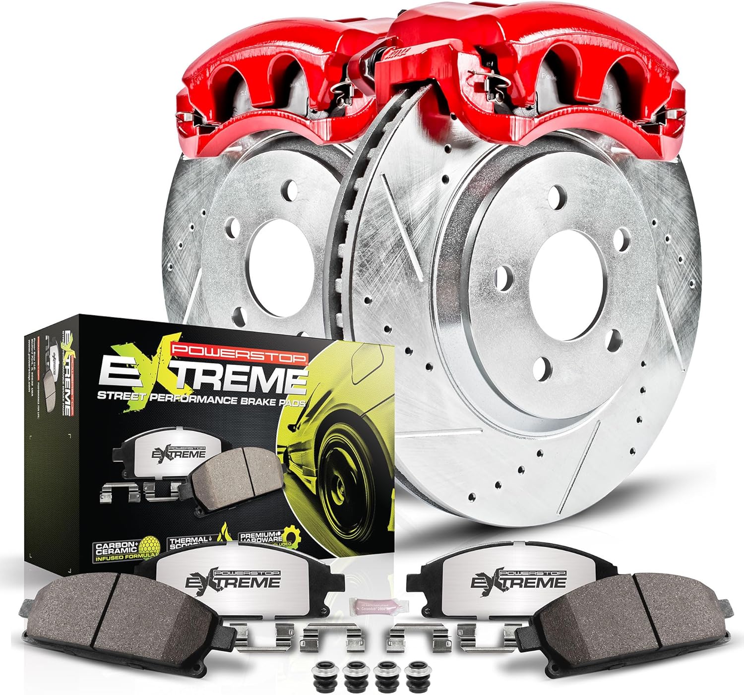 Power Stop KC699-26 Front Z26 Street Warrior Brake Kit Honda For Honda CRX 1990-1991, Honda Civic 1990-2000, Honda Civic del Sol 1993-1997 [Model Specific]