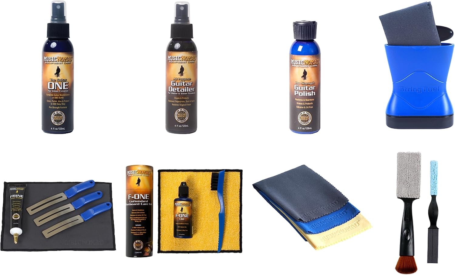 MusicNomad Total Guitar Spa 15 pc. Kit - Detail, Clean, Polish and Condition your Guitar or Bass (MN292)