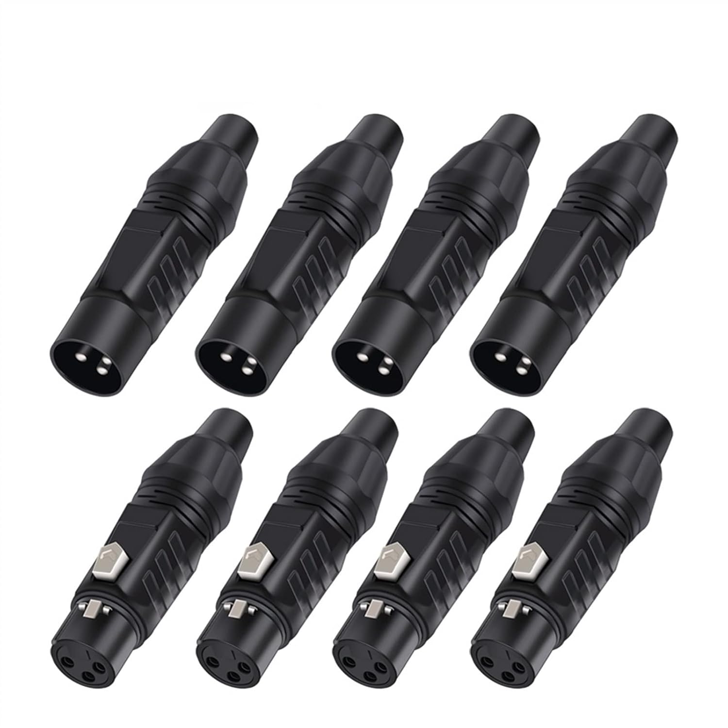 X L R 3 Pin Male Female Snake Plug Audio Microphone Cable Connector Adapters Black 10Pcs (Color : 10xD1034F)