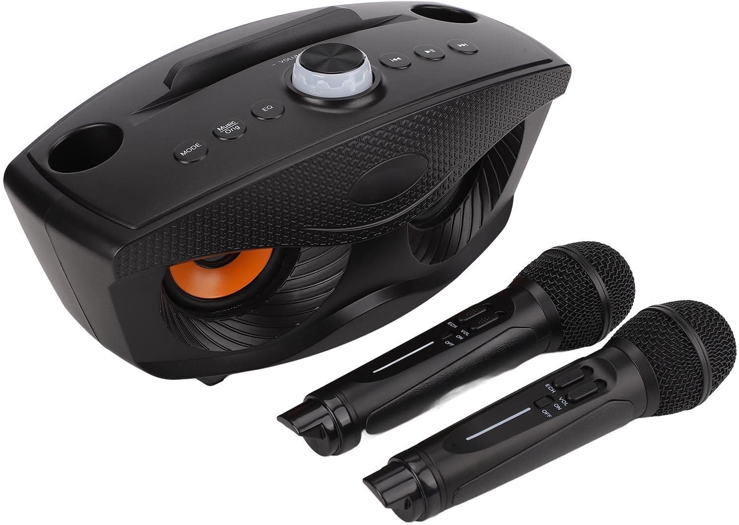 ASHATA Microphone System, Dual Cordless Mic Set Home KTV Stereo Bluetooth Karaoke System, Innovative Owl Karaoke, Support Aux Input, Memory Card and U Disk