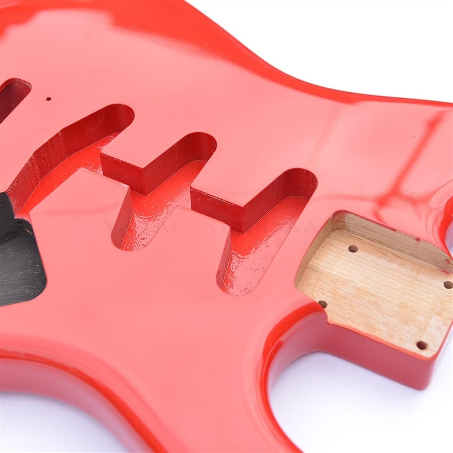 FLFL Real Nitro Alder Wood Crimson Finished Guitar Body SSS 2 Piece Boy for ST Guitar Replacement Unfinished Guitar Kit