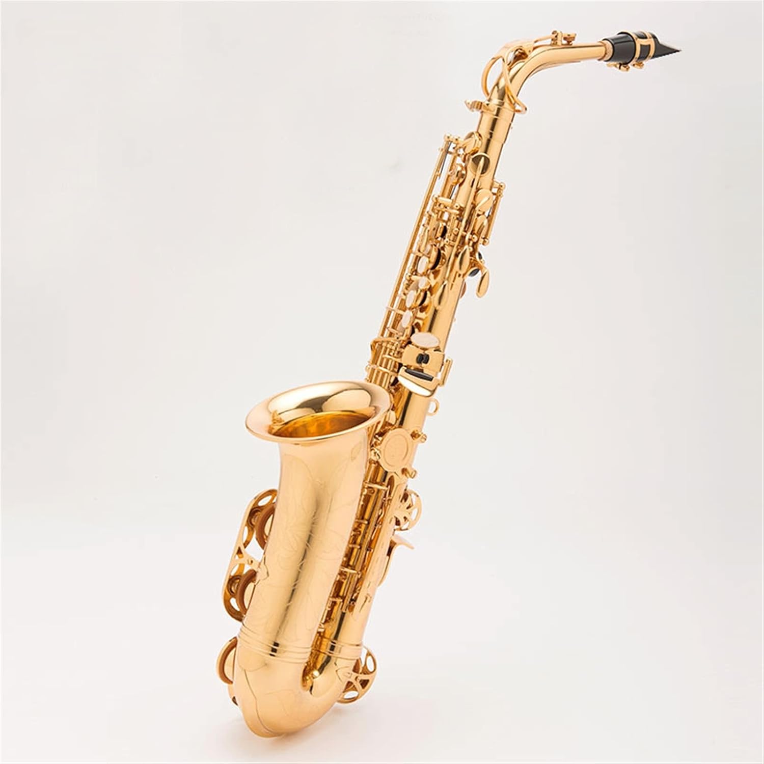 Saxophone Straight E-Flat Brass Lacquered Gold Alto Saxophone is Suitable for Beginners to Test The Level of Professional Playing Wind Instrument Saxophone