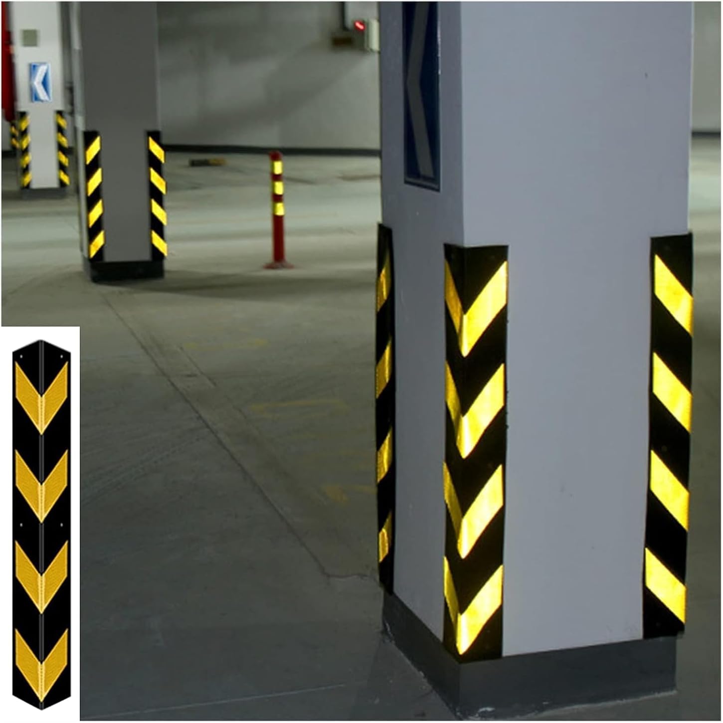 Wall Corner Guard for Parking Garages, Reflective Wall Edge Protector, Car Parking and Warehouse Guard(20pcs - 100x15x1cm)