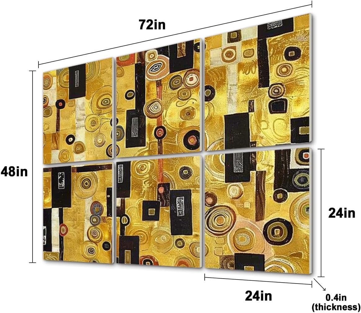 6 Pack Art Acoustic Panels seamless geometric black white Soundproof Wall Panels, 48