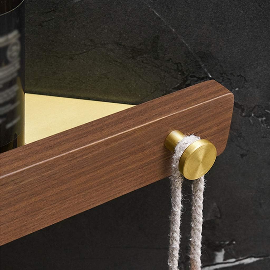 Floating Shelves Triangular Wall Mount Rack, Bathroom Corner Shelf, Simple Floating Shelves, Modern Wall Decoration, Load Bearing 8kg (Color : Brown, Size : 21 * 21cm)