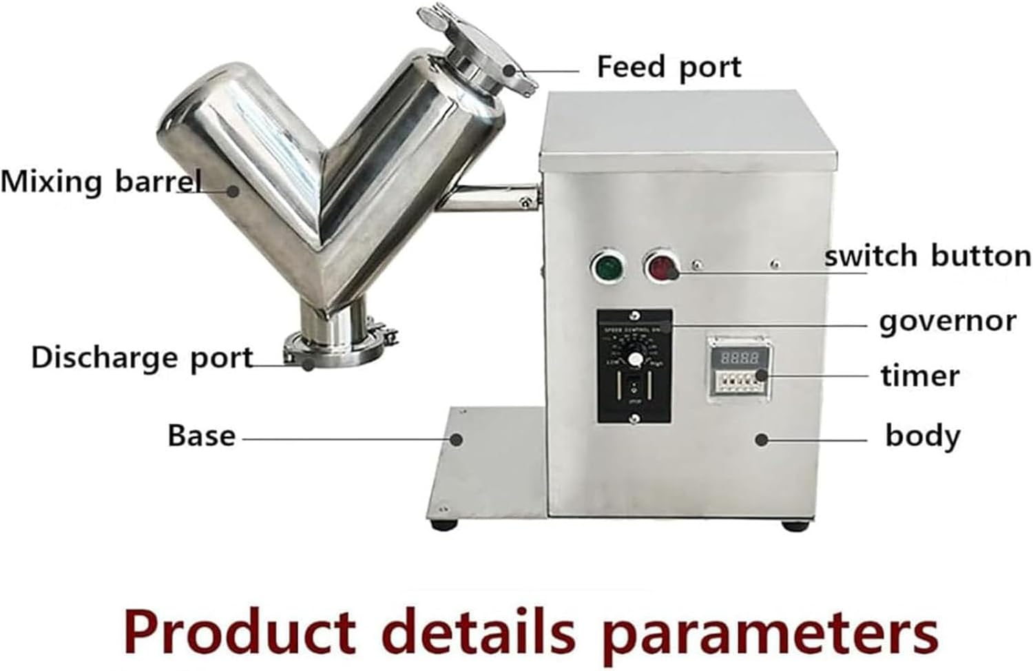 Stainless Steel Dry Powder Mixer - Efficient Particle Blender for Granual Mixing, Ideal for Feed and Powder Blending
