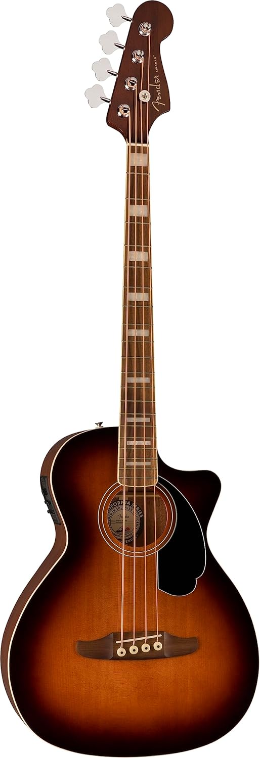 Fender Acoustic Bass Guitar, 4-String, Kingman V2 with Fishman Bass Acoustic Guitar Pickup with Tuner, Equalizer and Phase Control