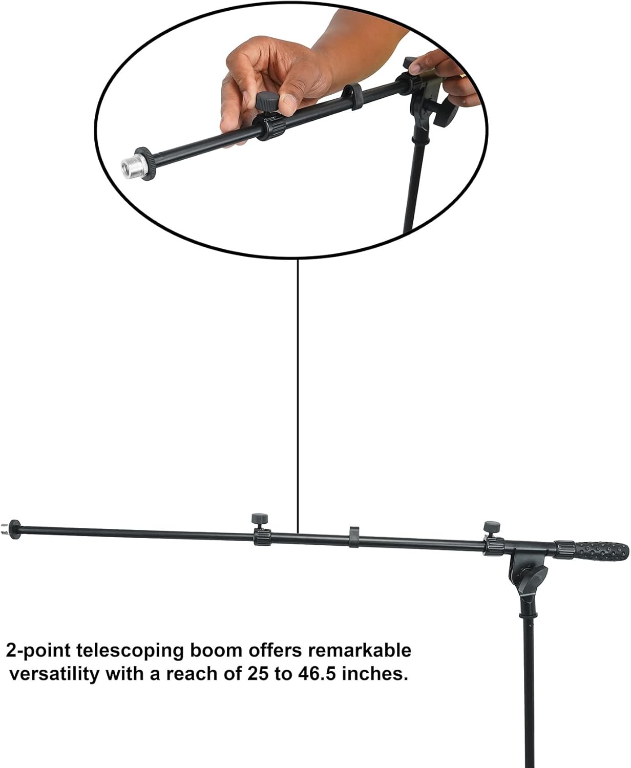 Rockville RMC-ICE Bundle: Pro Diamond Vocal Microphone with Case and Cable, RVMIC1 v2 Tripod Mic Stand with Telescopic Boom, Metal Joints, Adjustable Height 36–63