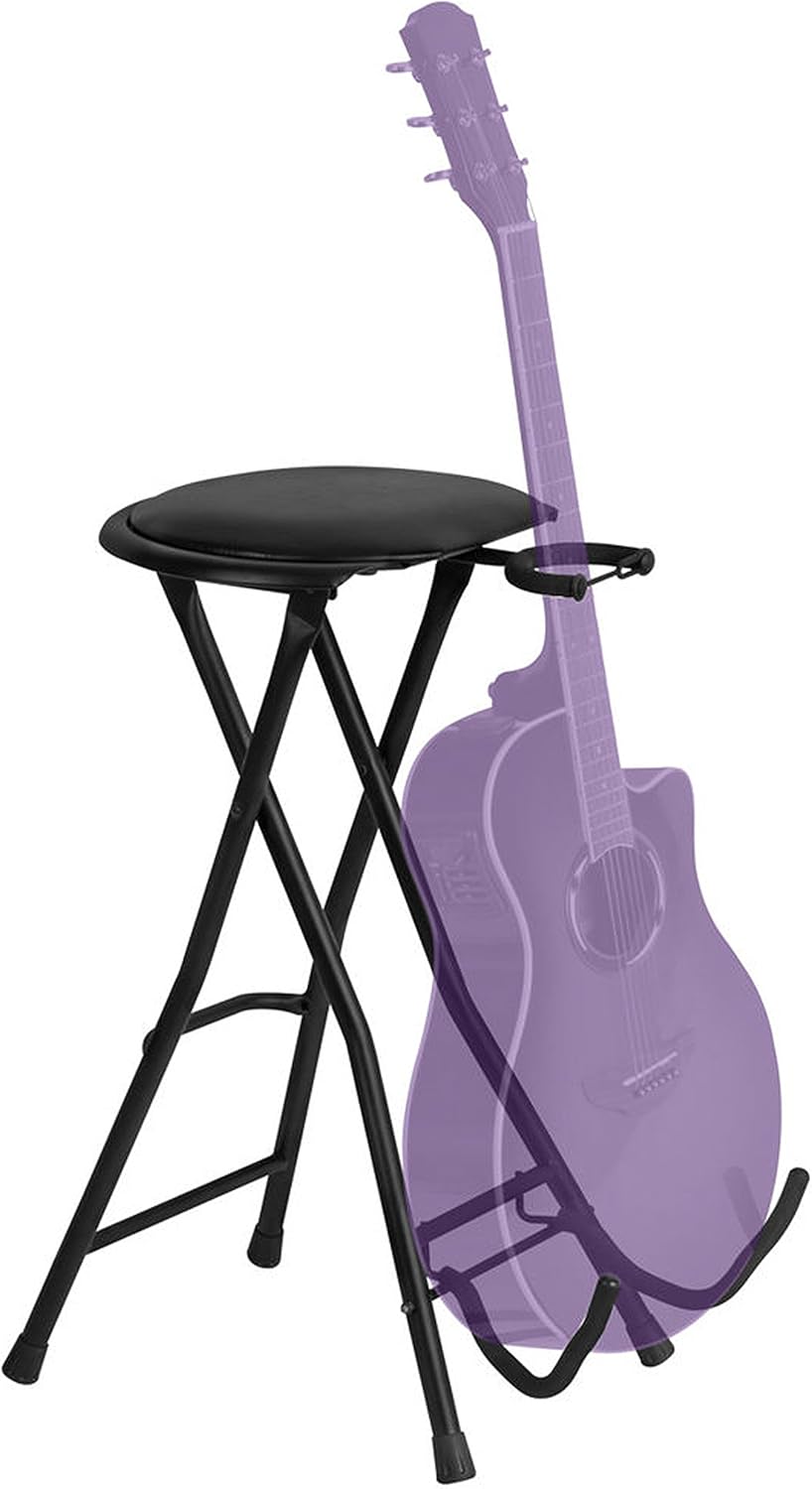 OnStage On-Stage DT7500 Guitarist Stool with Footrest,Black