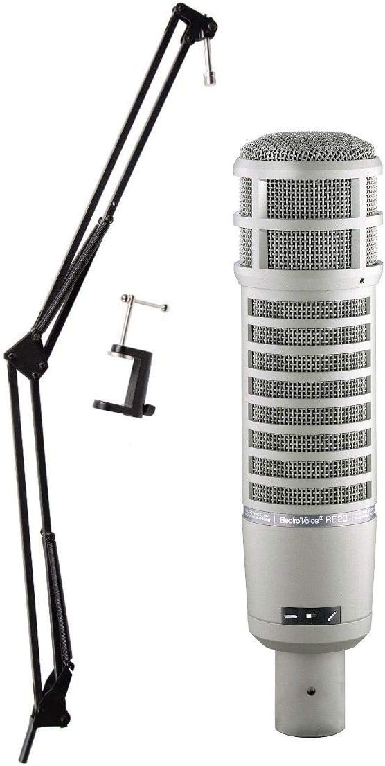 Electro Voice RE20 Broadcast Dynamic Microphone Bundle with Buhnecaster Mount
