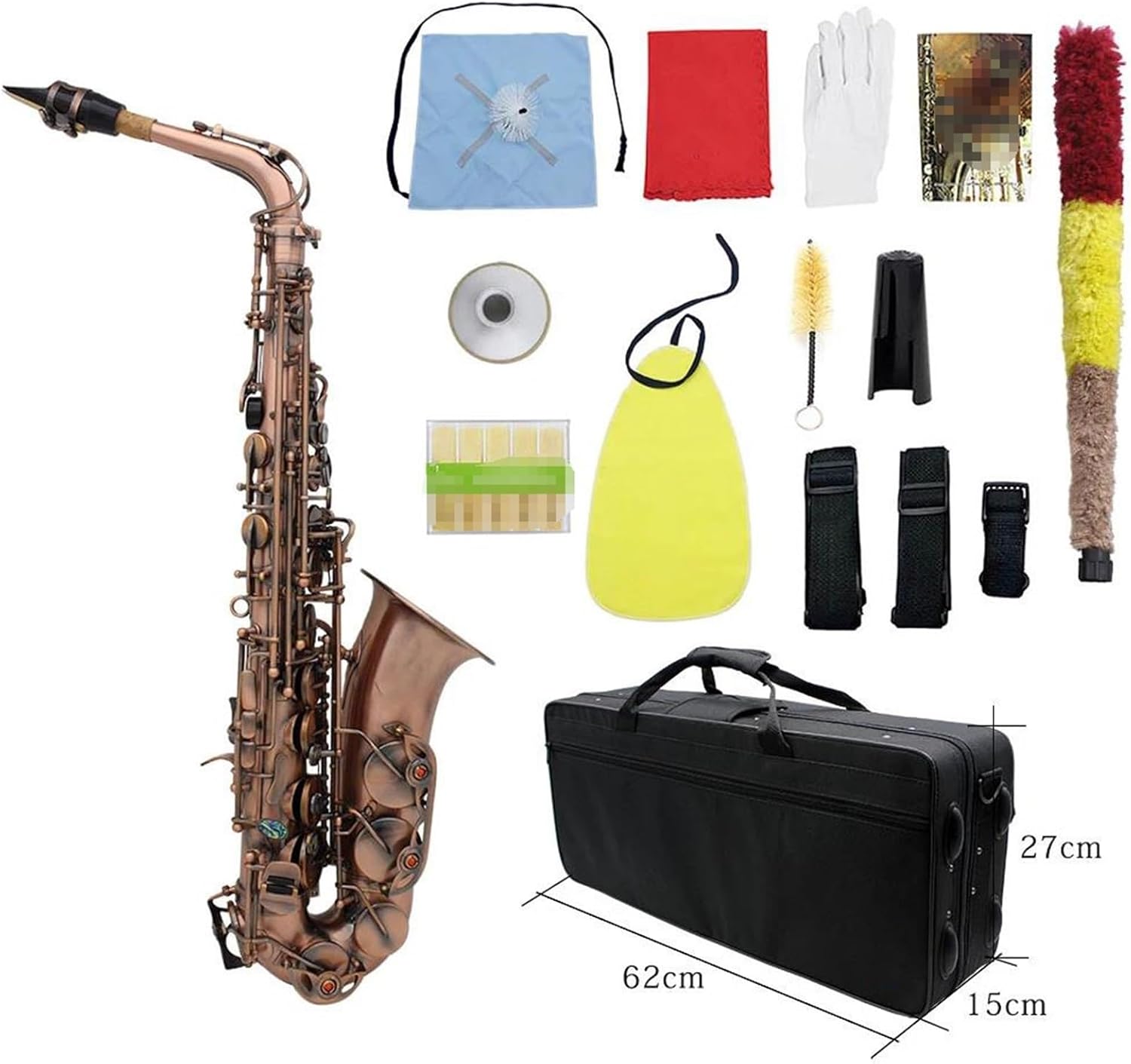 VBDEFRT Woodwind Instruments Professional Red Bronze Bend Eb E-flat Alto Saxophone Sax Key Carve Pattern With Case Gloves