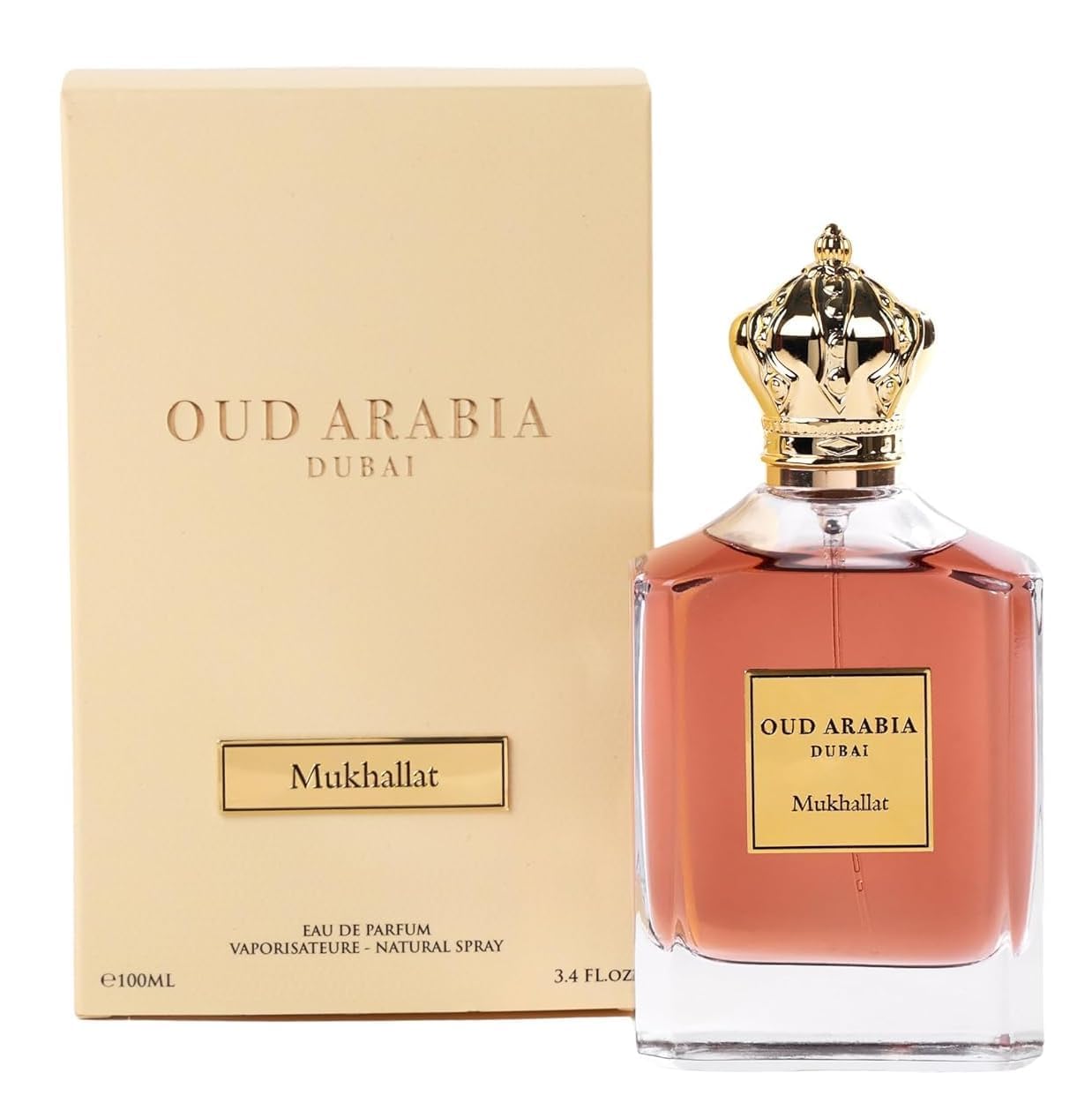 Oud Arabian Mukhallat Edp Men Women Long Lasting Fragrance Perfume Agarwood (Oud), Musk, Mukhallat Taif Rose Patchouli Amber French Labdamum,Manadarian Orange, Combodi Scent 100-ML 3.38 Floz Spray.