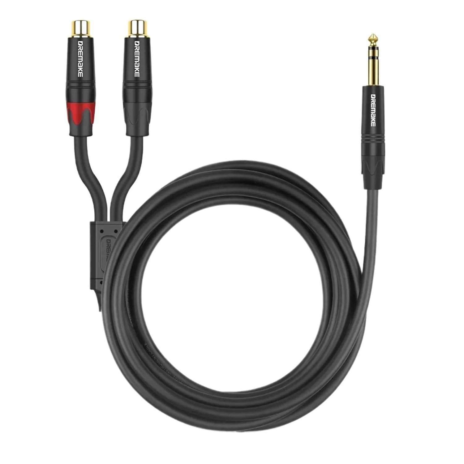 6.35 Mm to 2RCA Cable 1/4 Inch Male TRS to 2 RCA Female Y Splitter Stereo Audio Adapter Cable for AV Receiver Speaker Amplifier(2m)