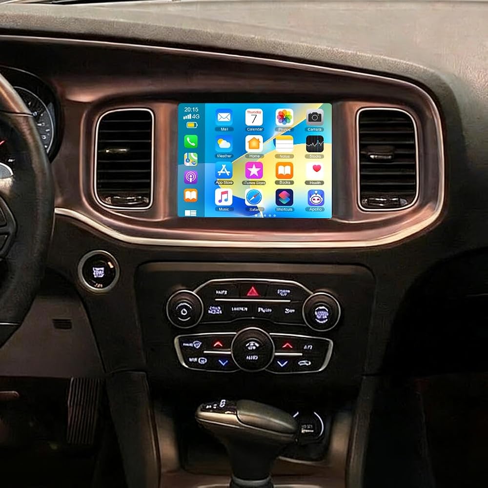 Android 14 Car Stereo for Dodge Charger 2015-2017,8.4 Inch Double Din Car Radio with Carplay & Android Auto, in-Dash Navigation Radio with BT Mirror Link WiFi FM Radio & Backup Camera-4+64G