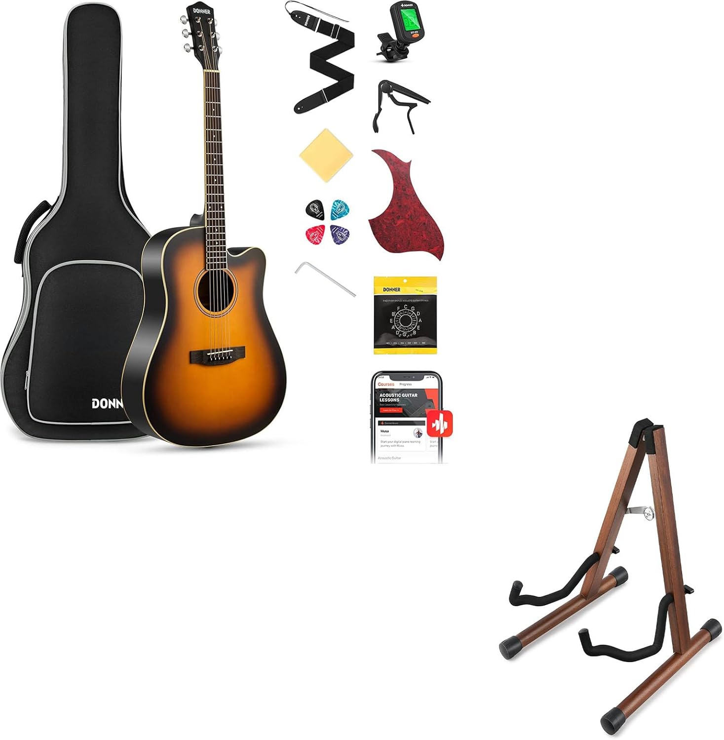 Donner Acoustic Guitar-Wood Guitar Stand