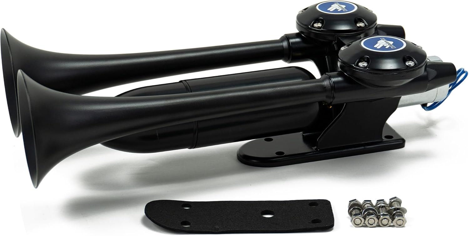 HornBlasters Super Echo 12/24 Volt Air Horn Only - 2 Trumpets - Unique Sound