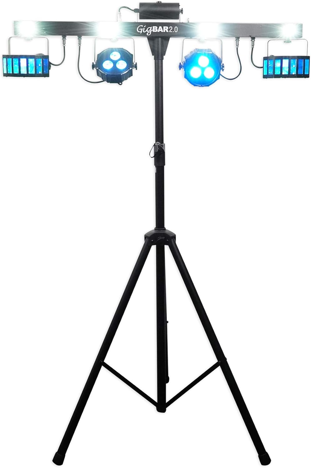 Audiosavings Bundle: Chauvet GigBar 2.0 DMX LED 4-in-1 Light FX Bar w/Tripod+Footswitch+Remote+Bag Bundle with Rockville ROCKFORCE 192-Channel Light/Fog DMX Lighting Controller (2 Items)