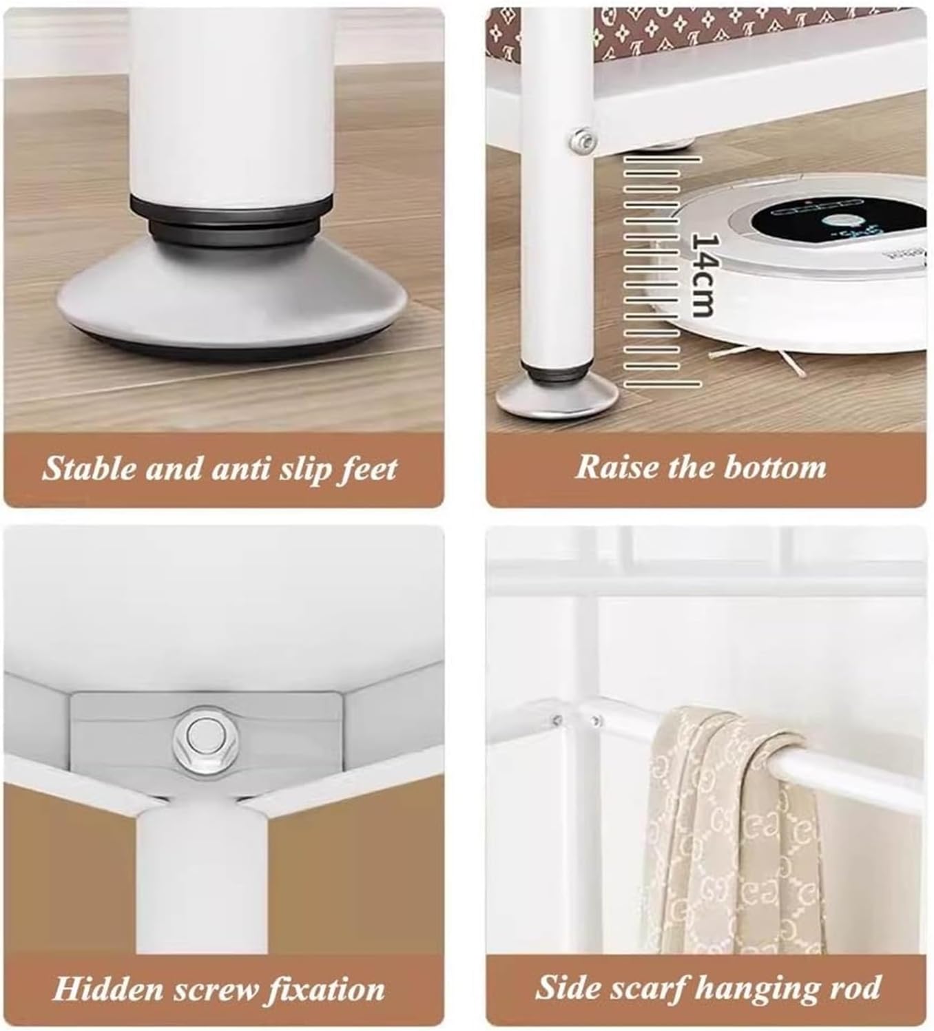 Freestanding Metal Clothes Rail Garment Rack with Storage Basket Corner Coat Rack for Entryway Living Room Bedroom Home Office Gold Size: [Size]