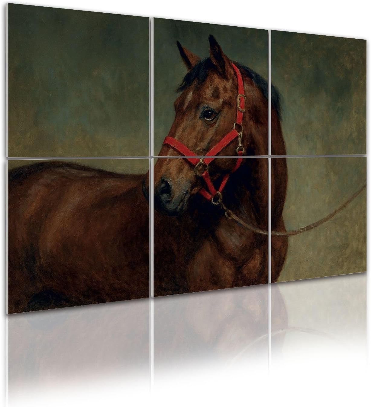 6 Pack Art Acoustic Panels Self Adhesive purebred sports dressage horse portrait dark stable eye close up Decorative Soundproof Wall Panels Sound Absorbing Panel 48
