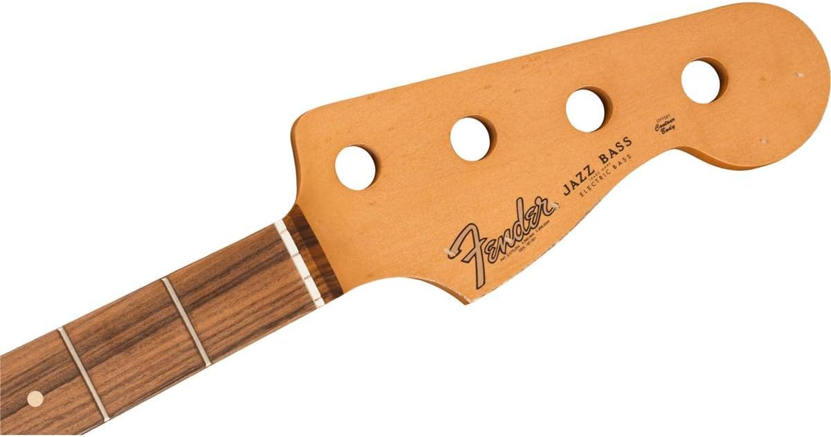Fender Road Worn 60s Jazz Bass Neck, C Shape, 20 Medium Jumbo Frets, Pau Ferro Fingerboard