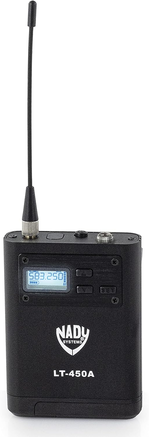 Nady Systems D-450-LT-HM10 Quad Receiver 200-Channel Digital Wireless Lapel/Black Headworn Microphone System | All-Metal Bodypacks & Receiver | 300'+ Range | 4 Individual XLR & 1 Sum ¼ Outputs
