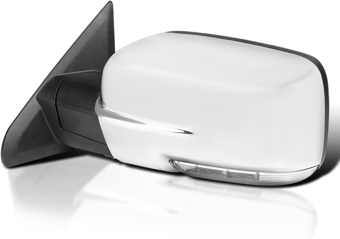 Spec-D Tuning Power Fold Heated Temper Sensor Chrome Left Driver Side Mirror Compatible with 2013-2019 Dodge Ram 1500