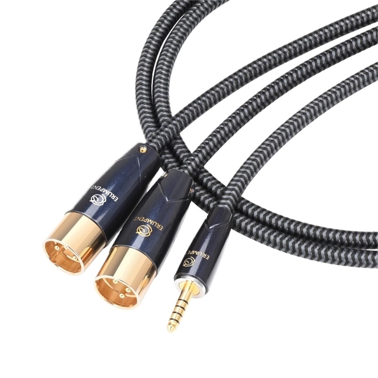 HiFi 4.4 to 2XLR Cable for Amplifier DAC Mixer Square OCC Y Splitter Balanced 4.4mm to 3Pin XLR Male and Female Audio Cord(4.4 to 2XLR Male,5m)