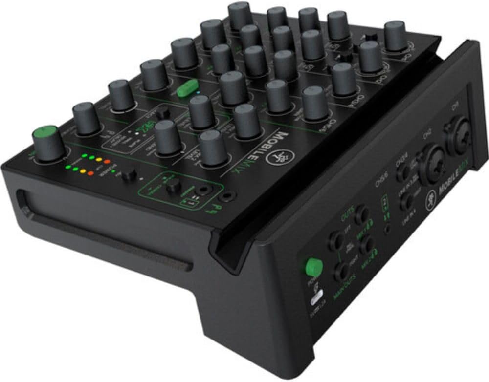 Mackie MobileMix 8-Channel Live Sound and Streaming Mixer Bundle with Polsen HPC-A30 Closed-Back Studio Monitor Headphones and 2x XLR- XLR Cable