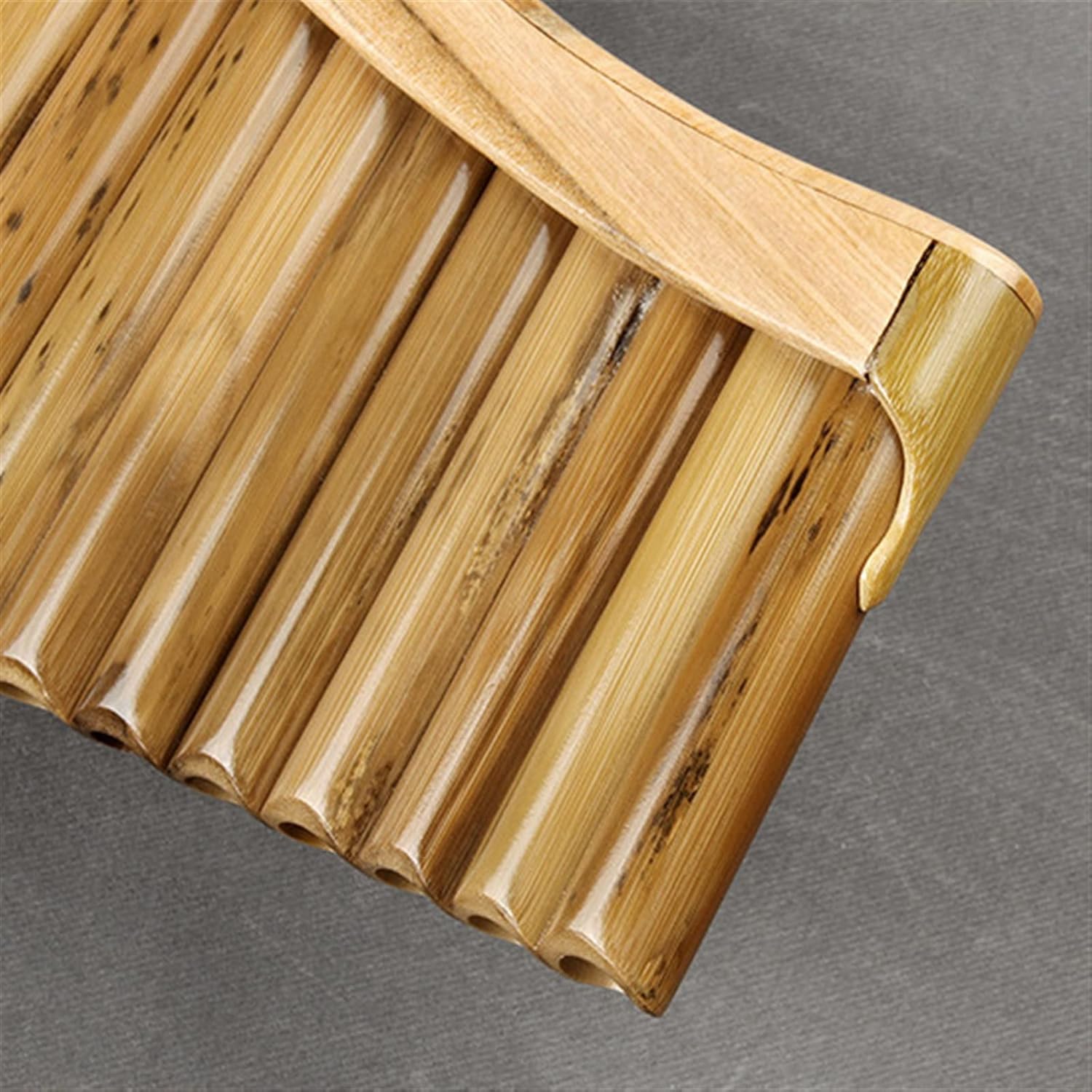 22 Pipes Pan Flute Bamboo Pan Flute Panpipes C Key Handmade Woodwind Instrument in C Key (Color : Right)