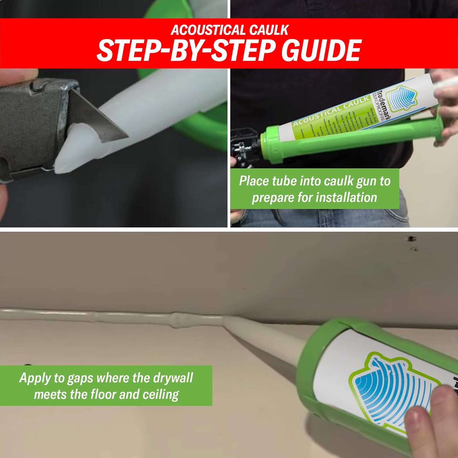 Green Glue Soundproofing Compound, 5-Gallon Bucket with Two Acoustic Caulk Sealant Tubes of 29 oz - Bundle for Noise Reduction and Sound Proofing Acoustic Treatment.