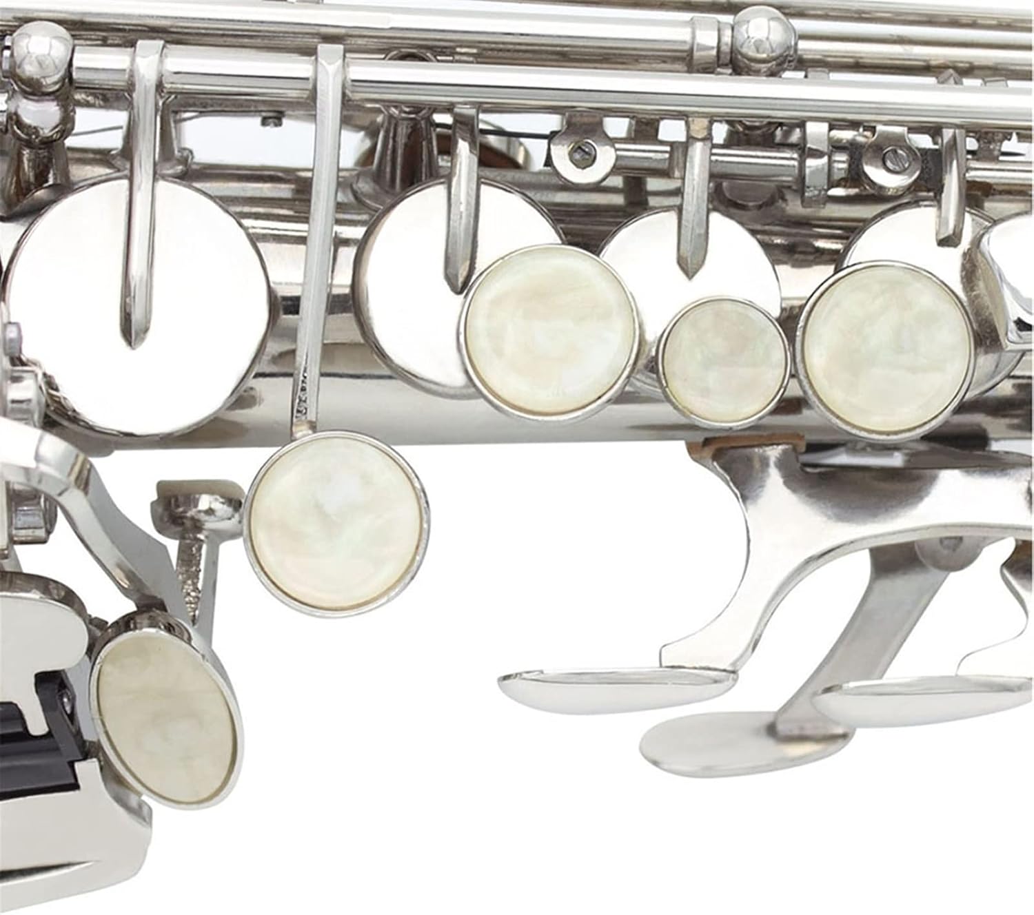 Silver Saxophone Bb Flat Professional Woodwind Instrument Brass Straight Sax with Case Accessories