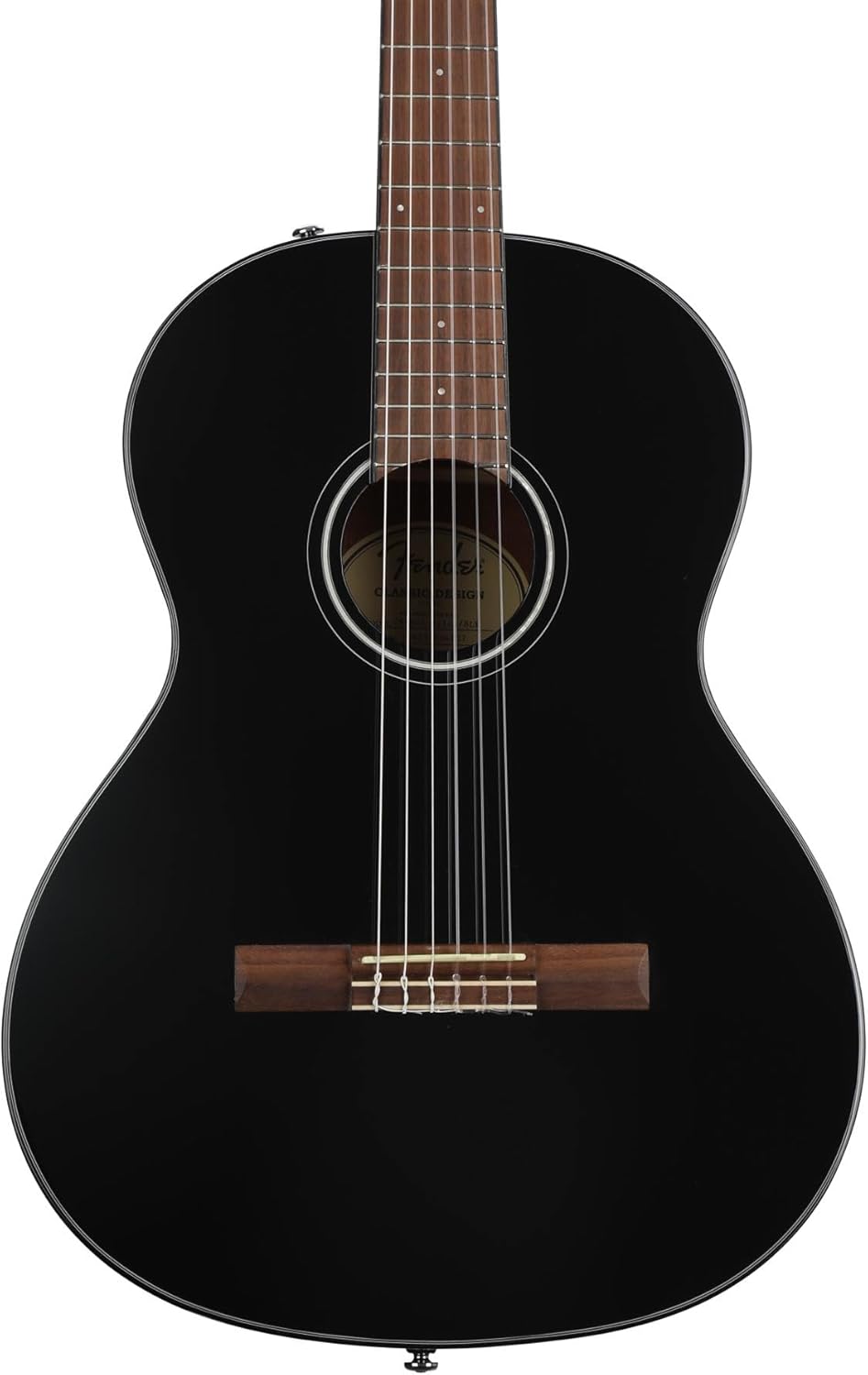 Fender CN-60S Concert Nylon String Acoustic Guitar, Black