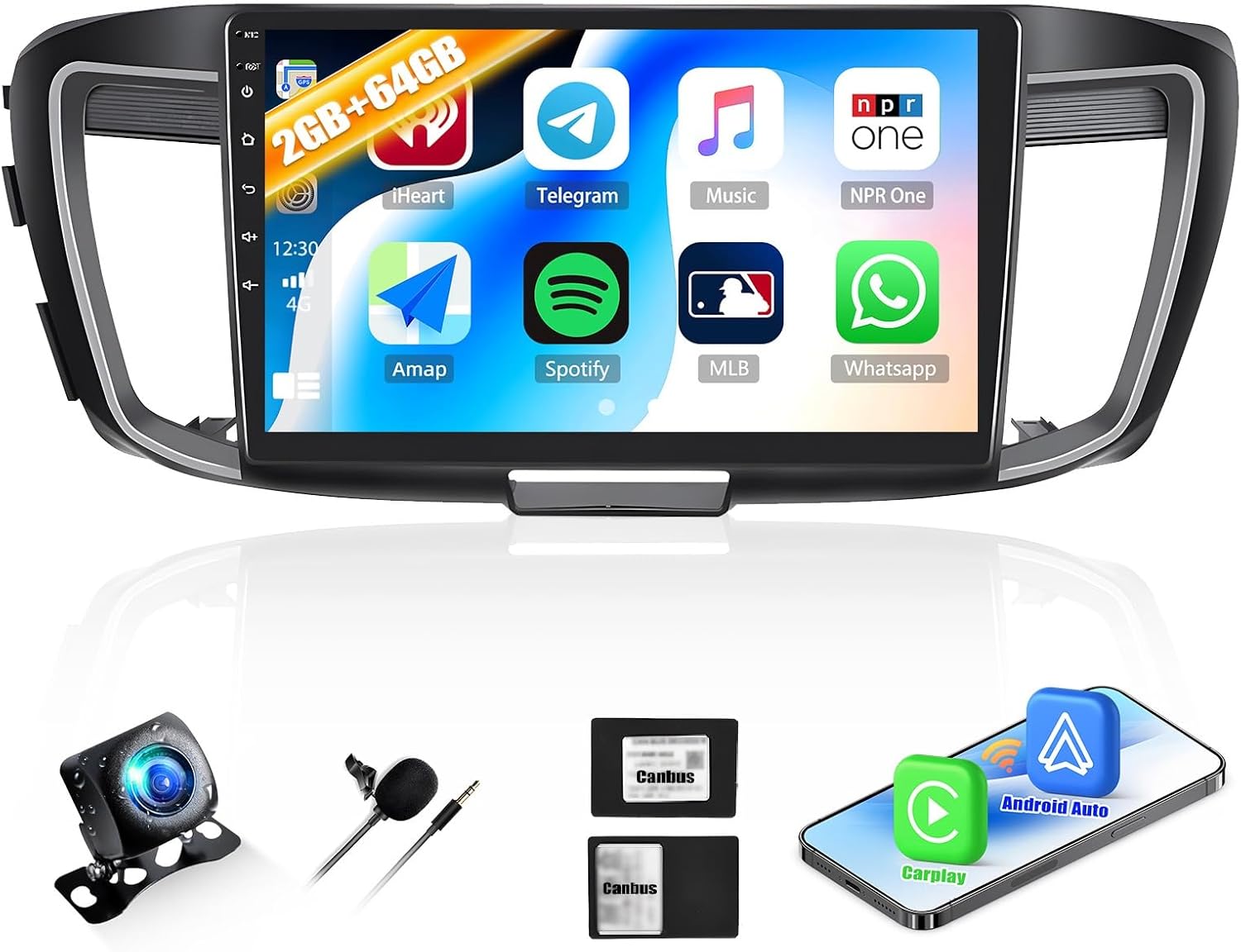 2G+64G Car Stereo for 2016 2017 Honda Accord Radio 2.4L with Wireless CarPlay Android Auto, Android 13 Head Unit, 10